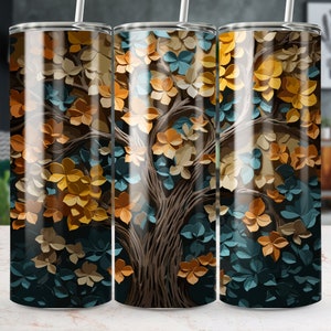 Autumn Tumbler Wrap | Fall Leaves Tumbler Wrap | Png Instant Digital Download | Straight & Tapered Wrap | Autumn Leaves Png