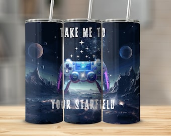 Starfield Tumbler Wrap: Gamer Constellation-ontwerp (digitale download)