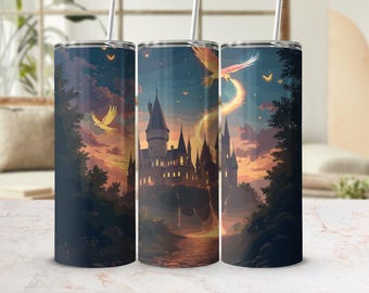 Wizard Castle Tumbler Wrap: Seamless Sublimation Design (Digital Download)