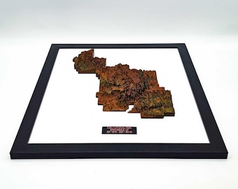 Zion National Park Topography Framed