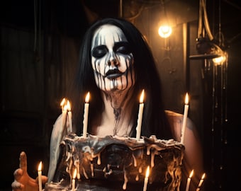 Black metal  birthday card