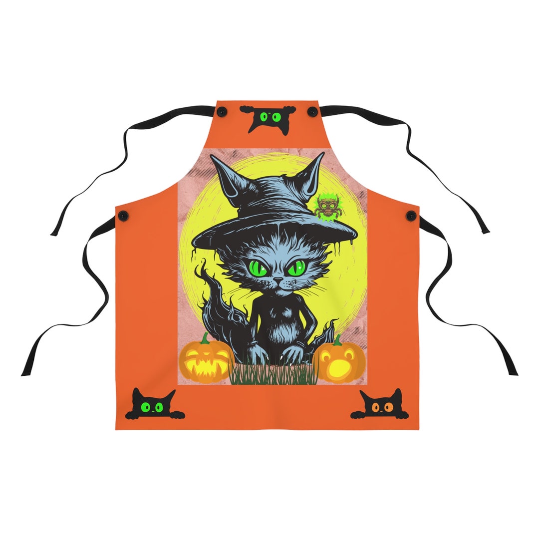 Halloween Apron Cats Lovers-halloween Lovers-kitchen Accessorie. - Etsy