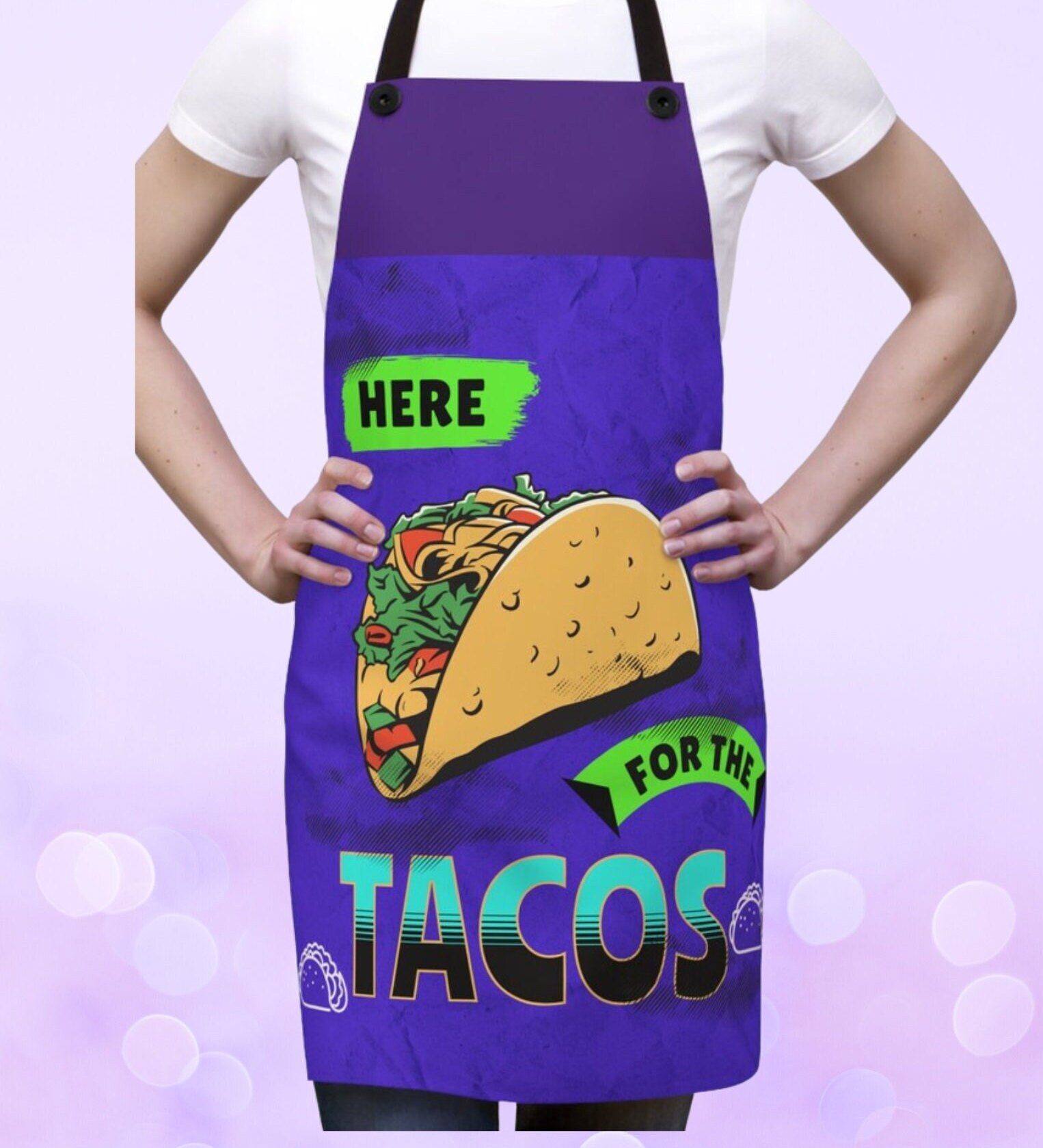 Fitness Taco Funny Kitchen Apron and Oven Mitts Humorous Gym Graphic  Novelty Cooking Accessories (Oven Mitt + Apron) 