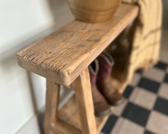 Vintage Inspired Skinny Bench, bench with shoe storage, Weathered Wood, Rustic Bench, Home Decor, Primitive Antique Bench, bench with shelf