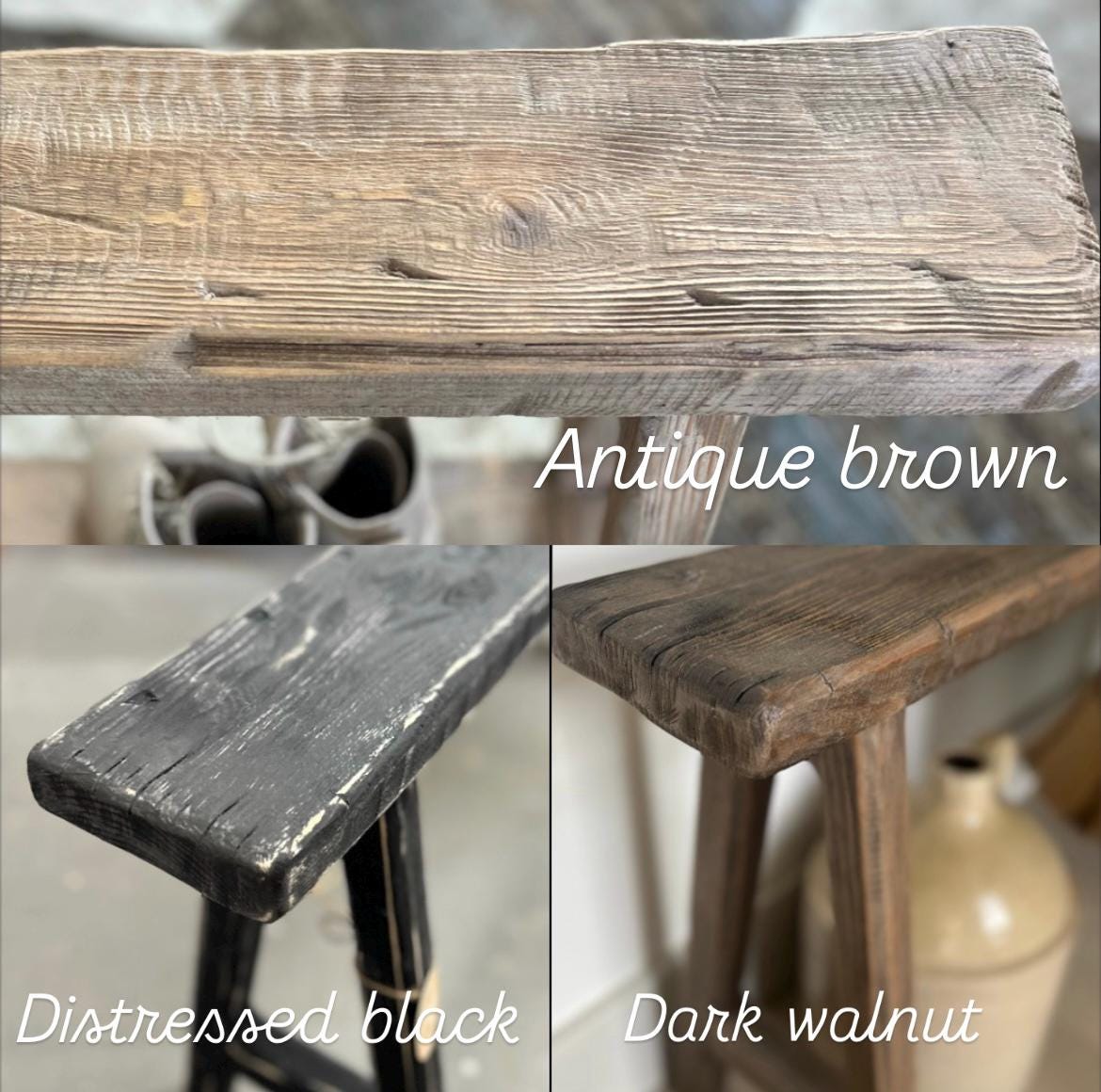 Handmade Rustic Skinny Console Table, Narrow Entryway Table, Distressed ...
