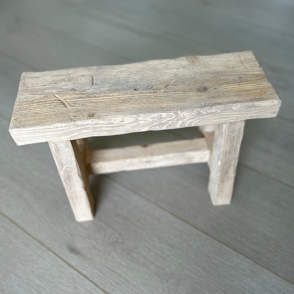 Vintage Inspired Miniature Stool, small antique stool, Weathered Wood, Rustic Stool, Home Decor, Primitive Antique Step Stool