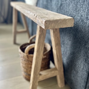 Vintage Inspired Skinny Bench, 46x5.5, Weathered Wood, Rustic Bench, Home Decor, Primitive Antique Bench, Sofa Bench, bedroom, Noodle Bench