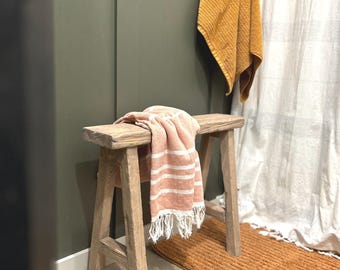 Wood Skinny Bench, Bathroom wood stool, Primitive Noodle Bench, Narrow rustic bench, Handcrafted slim bench, 24 inches