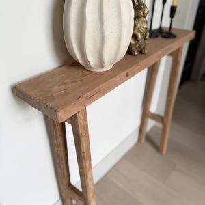 Handmade Rustic Skinny Console Table – Narrow Entryway Table – Distressed Wood Farmhouse Decor - Primitive Sofa Table - Vintage Inspired