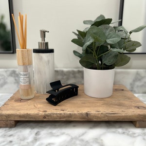 Countertop tray, rustic trivet riser, plant stand, kitchen decor stand, bathroom counter tray, rustic distressed wood tray