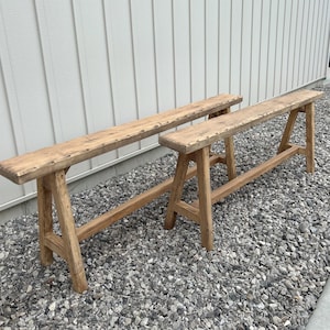 Vintage Inspired Skinny Bench, Weathered Wood, Thin Narrow Rustic Bench,  Primitive Antique Bench, Sofa Bench, bedroom, Noodle Bench