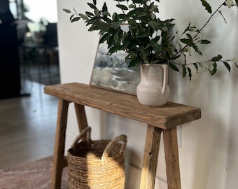 Vintage Inspired Entryway Bench, 30x7.25, Weathered Wood, Rustic Bench, Home Decor, Primitive Antique Bench, Sofa Bench, Decorative Bench