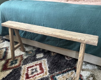 Vintage Inspired Skinny Bench, 46x5.5, bench for bedroom, Weathered Wood, Rustic Bench, Home Decor, Primitive Antique Bench, Noodle Bench