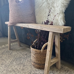 Vintage Inspired Skinny Bench, 46x5.5, Weathered Wood, Rustic Bench, Home Decor, Primitive Antique Bench, Sofa Bench, bedroom, Noodle Bench