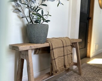 スツール Slim Bench Old Vintage Style Narrow Bench, Skinny Thin Artisan Noodle, Sofa