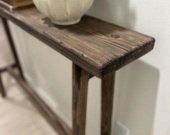 Narrow Console Table for Entryway, Skinny Sofa Table, Rustic Wooden Hallway Table, Small Space Farmhouse Furniture, Behind Couch Table