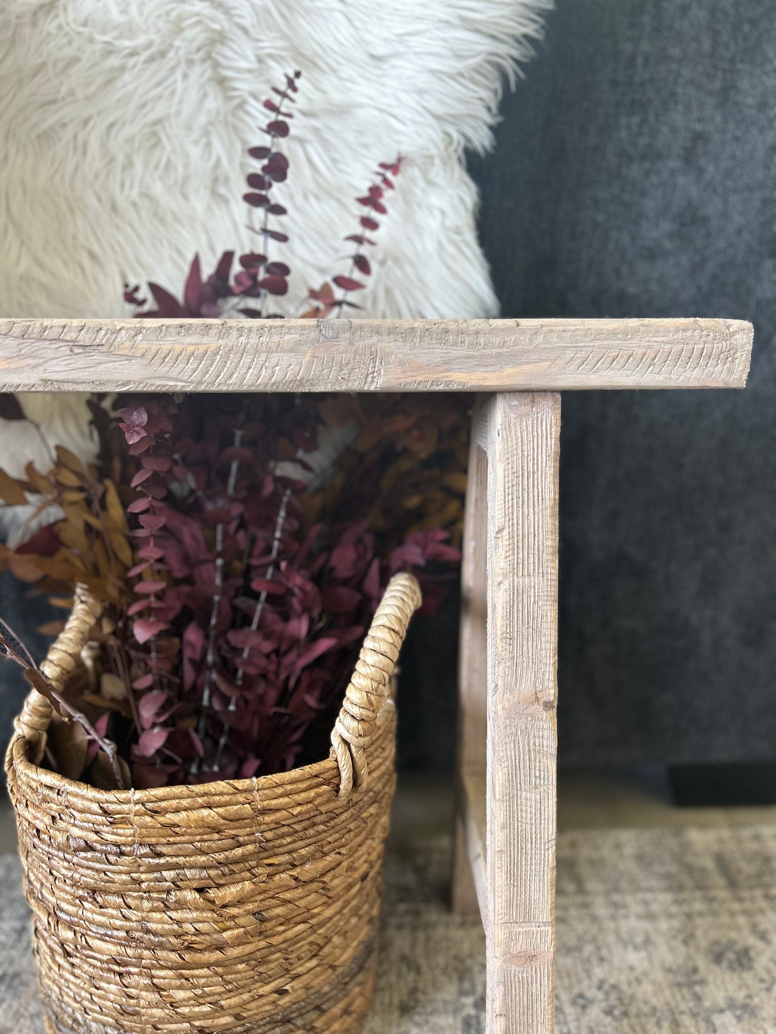 Vintage Inspired Skinny Bench, 46x5.5, Weathered Wood, Rustic Bench