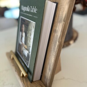Rustic Wooden Cookbook Holder | Farmhouse Recipe Stand | Distressed ...