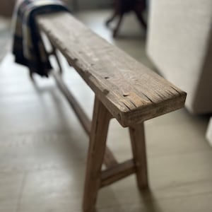 Vintage Inspired Skinny Bench, 55x5.5, Weathered Wood, Rustic Bench, Home Decor, Primitive Antique Bench, Sofa Bench, bedroom, Noodle Bench