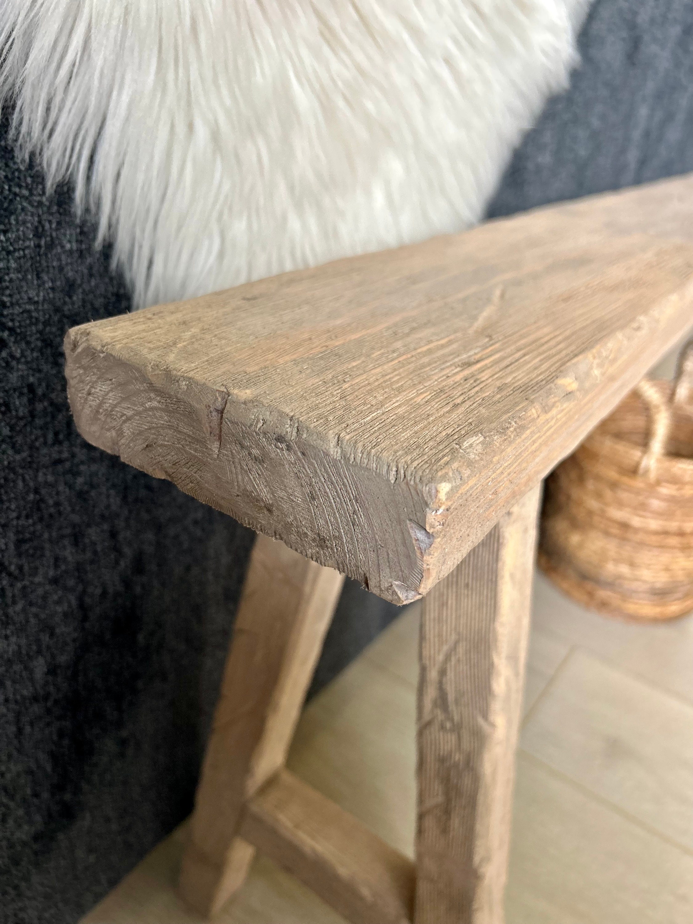 Vintage Inspired Skinny Bench 46x5.5 Weathered Wood Rustic Etsy