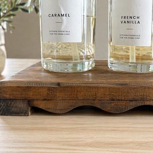 Countertop tray with scallop edge, rustic trivet riser, scallop trim stand, plant stand, kitchen tray, distressed scallop bathroom tray