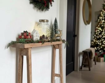 Narrow Console Table for Entryway, Skinny Sofa Table, Rustic Wooden Hallway Table, Small Space Farmhouse Furniture, Behind Couch Table