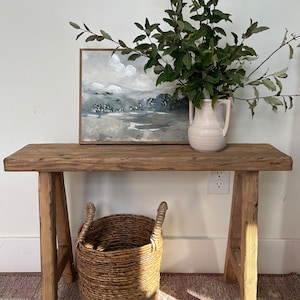 Vintage Inspired Entryway Bench, 30x7.25, Weathered Wood, Rustic Bench, Home Decor, Primitive Antique Bench, Sofa Bench, Decorative Bench