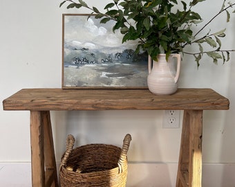 Vintage Inspired Entryway Bench, 30x7.25, Weathered Wood, Rustic Bench, Home Decor, Primitive Antique Bench, Sofa Bench, Decorative Bench