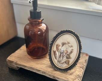 Bandeja de encimera en miniatura, jabonera pequeña, pequeño salvamanteles rústico, soporte para plantas, soporte para decoración de cocina, bandeja de encimera de baño