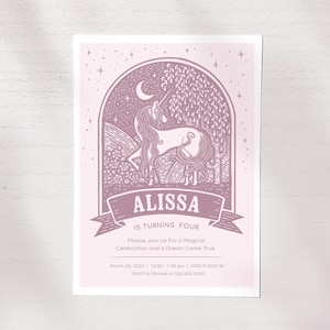 Princess Unicorn Birthday Invitation, Editable Princess Unicorn Party Invite, INSTANT DIGITAL DOWNLOAD