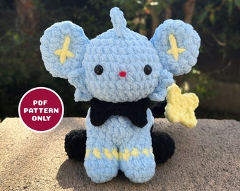 Blue Electric Dog PDF Pattern Digital Download Anime Inspired Crochet Amigurumi - Advanced Beginner to Intermediate Pattern