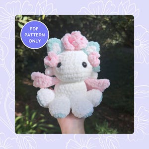 Flower Baby Dragon Crochet Pattern - Amigurumi Plushie Digital Download - Intermediate
