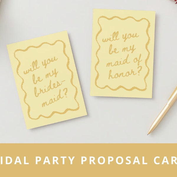 Yellow Bridal Party Proposal - Will You Be My Bridesmaid - Will You Be My Maid of Honor - Bridesmaid Gift - Bridesmaid Card - Digital