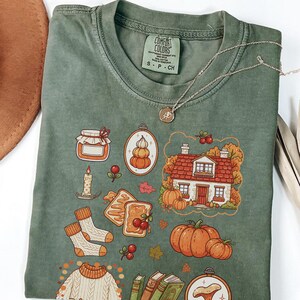 Cozy Fall T-Shirt, Autumn Comfort Shirt, Hygge Vibes Sweatshirt, Pumpkin Season Apparel image 1