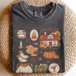 Cozy Fall T-Shirt, Autumn Comfort Shirt, Hygge Vibes Sweatshirt, Pumpkin Season Apparel image 3