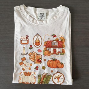 Cozy Fall T-Shirt, Autumn Comfort Shirt, Hygge Vibes Sweatshirt, Pumpkin Season Apparel image 5