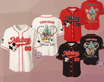 Anpassad Disney-resa 2026 Musse Pigg basebolltröja, matchande familjetröja, Disney Mus-tröja