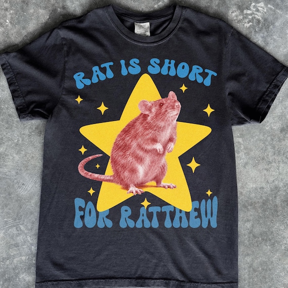Ratthew Shirt, Funny Rat Graphic Tee, Sarcastic Rodent Meme T-Shirt, Vintage Animal Lover Gift