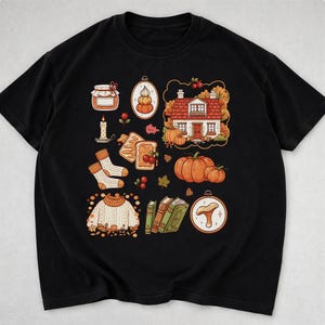 Cozy Fall T-Shirt, Autumn Comfort Shirt, Hygge Vibes Sweatshirt, Pumpkin Season Apparel image 2