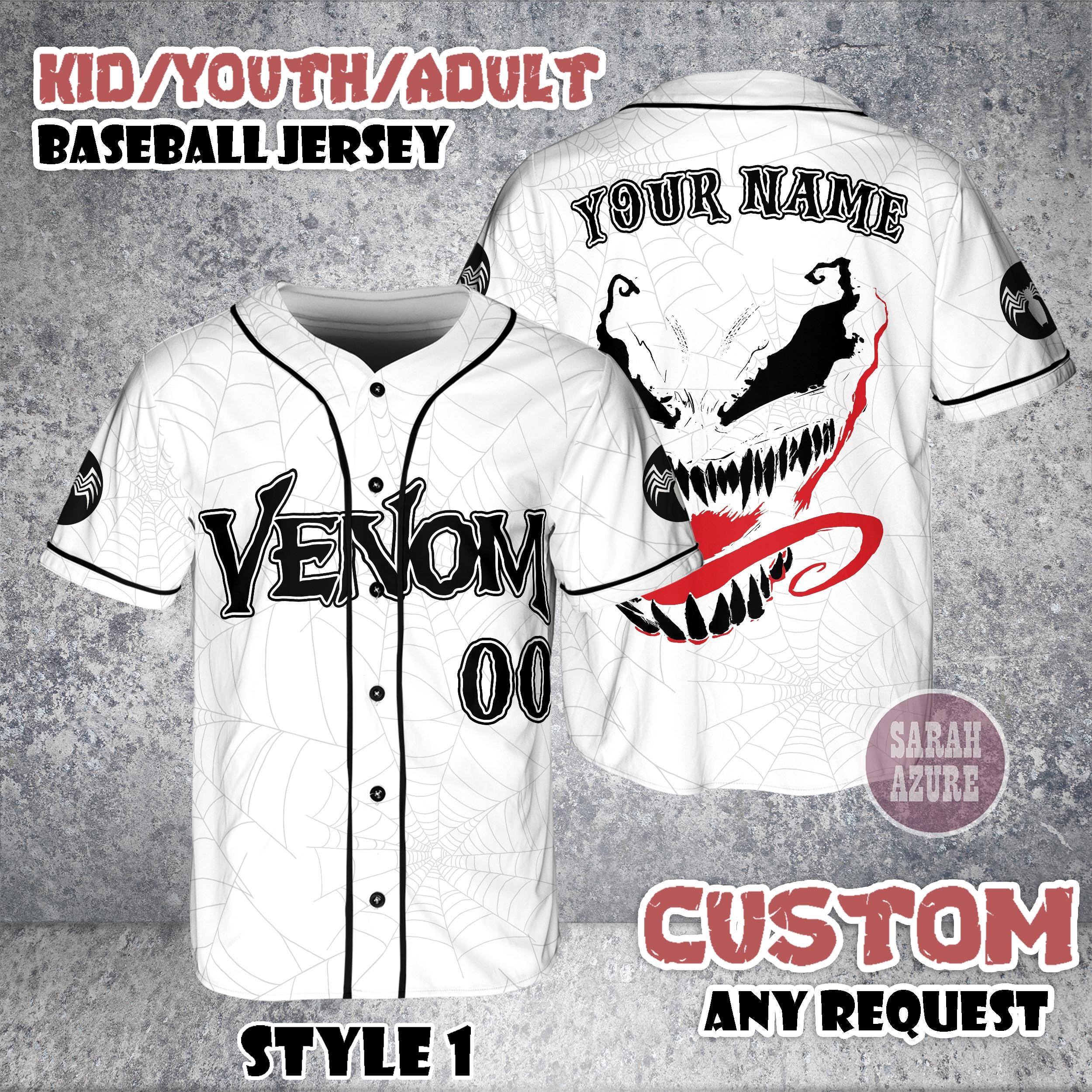 Custom Venom Baseball Jersey, Horror Halloween Character Shirt - Etsy