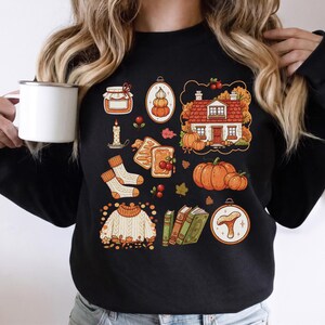 Cozy Fall T-Shirt, Autumn Comfort Shirt, Hygge Vibes Sweatshirt, Pumpkin Season Apparel image 6
