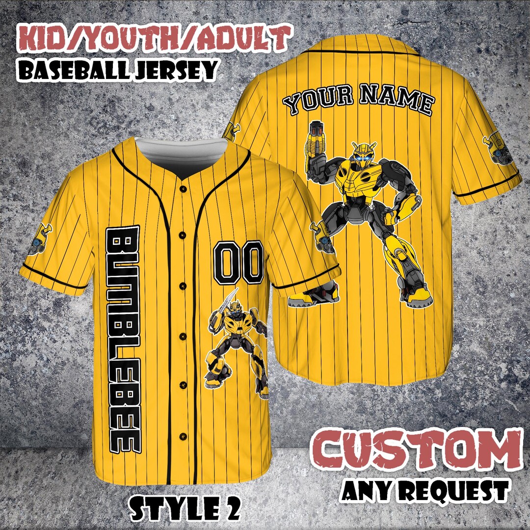 Custom Bumblebee Transformers Baseball Jersey, Autobots Fandom Shirt - Etsy