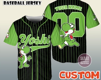 Camiseta de béisbol personalizada de Yoshi, camiseta personalizada de la familia Nintendo, camiseta de Super Mario de Universal Studios