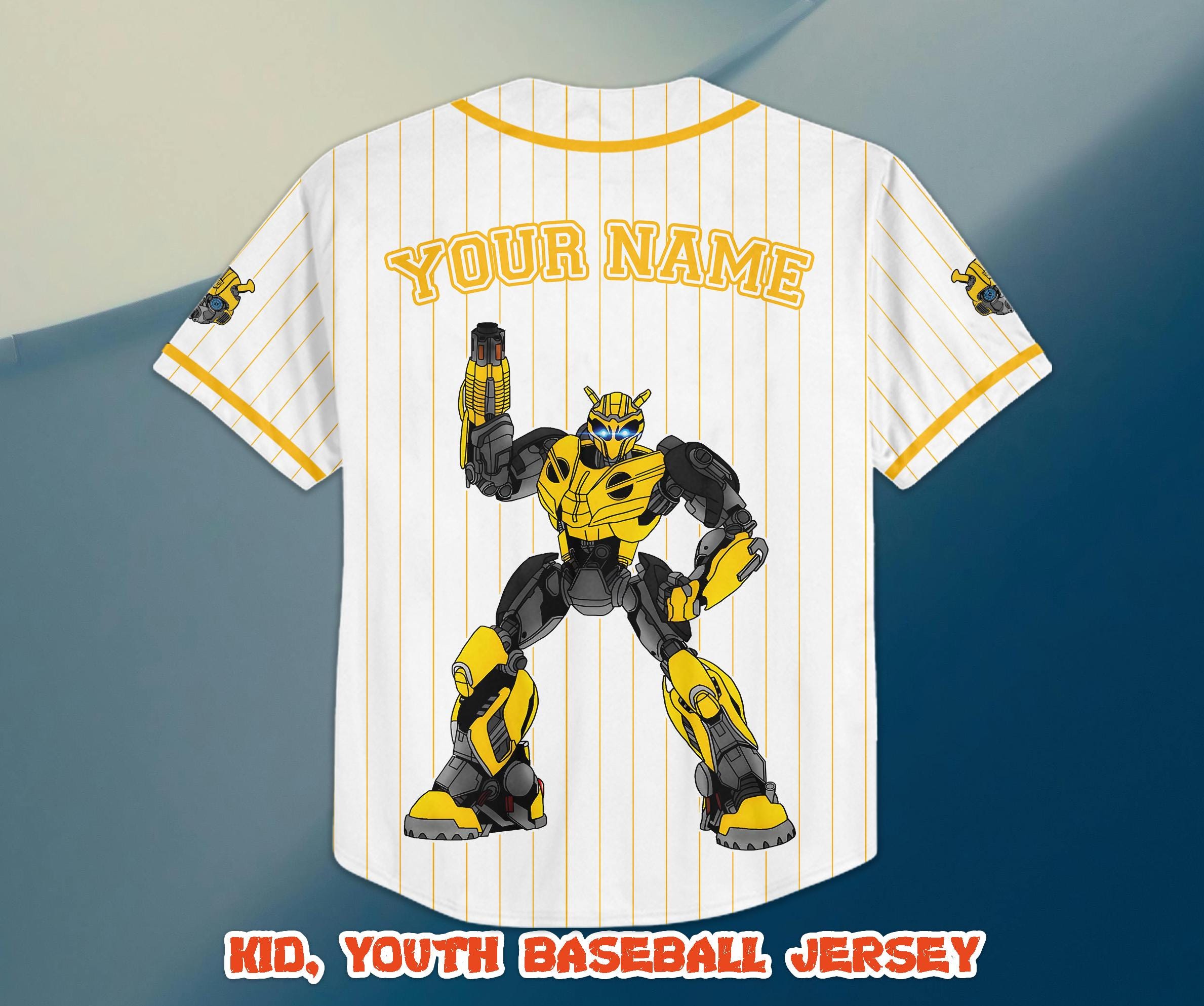 Custom Bumblebee Transformers Baseball Jersey, Autobots Fandom Shirt - Etsy