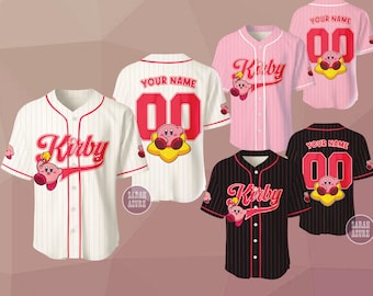 Camiseta de béisbol personalizada de Kirby, regalo de juego personalizado, Dream Land Super Mario, Mario Nintendo Universal