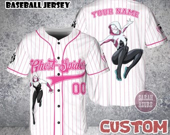 Personalized Ghost-Spider Baseball Jersey, Custom Spiderman Baseball Outfit, Birthday Gift for Fan Family