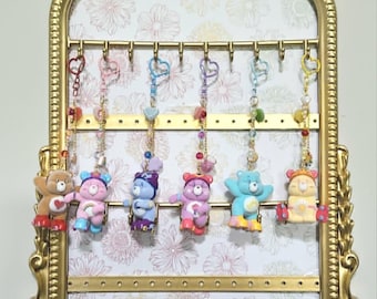 Care Bears Beaded Keychains | Retro Friendship Bears Bag Charms