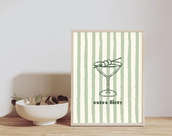 Extra Dirty Martini Digital Wall Art Print