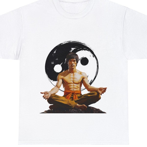 Kung Fu Meditation YIN YANG martial arts Bruce Lee painting T-shirt Tee Unisex