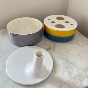 Vintage Bathroom Organizer, Stackable Ceramic Toothbrush Holder Modular Storage, Villeroy & Boch, 1980s, Germany